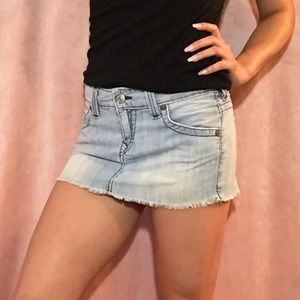 Denim jean mini skirt